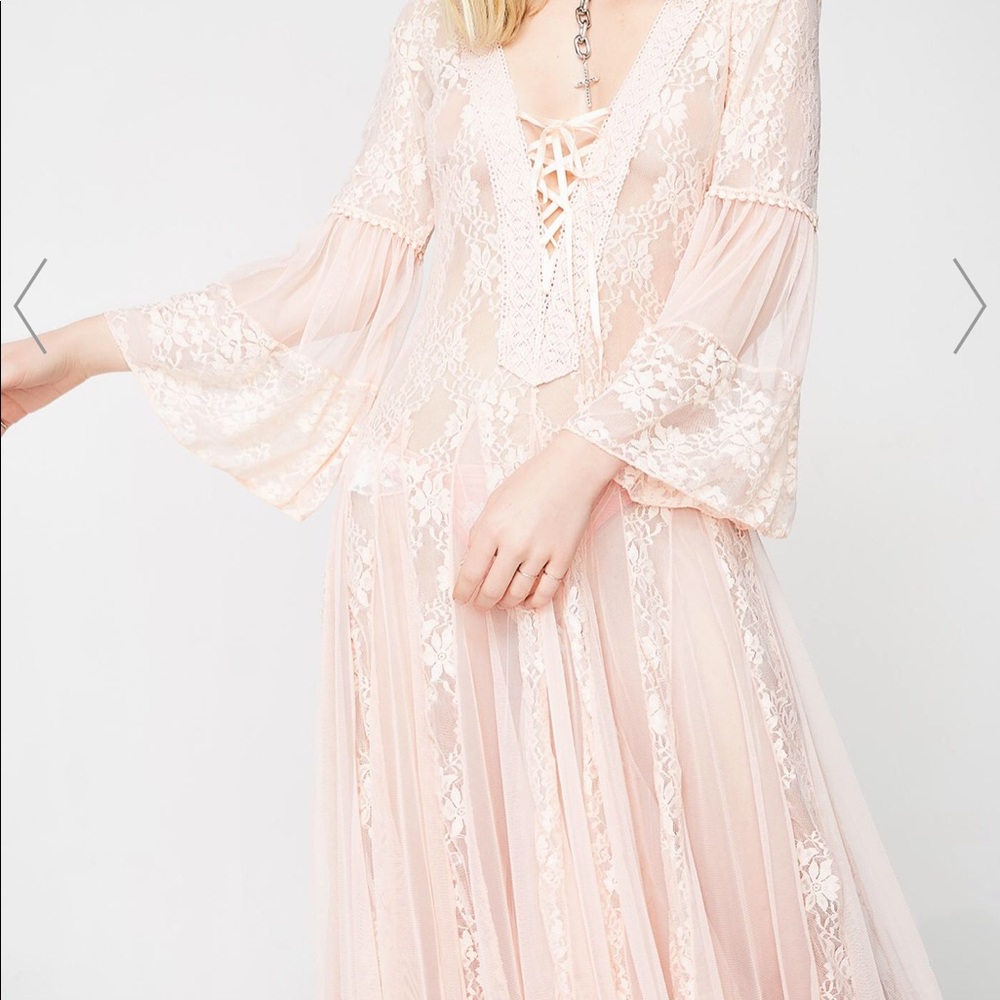 Light pale pink lace dress